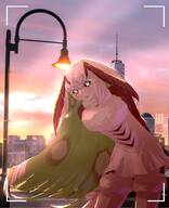 artist:juniper character:juniper_(tumblr_era) cityscape lamppost skin_fangs viewfinder // 973x1200 // 135KB