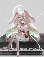 artist:juniper character:juniper_(tumblr_era) crossed_legs piano sitting skin_fangs trench_coat // 2185x2800 // 332KB